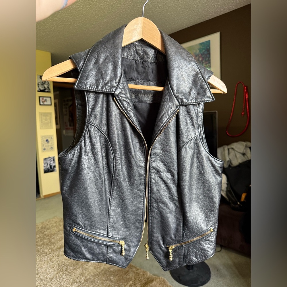 Leather Ranch Black Leather Vest